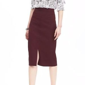 Banana Republic Pencil Midi Skirt - Burgundy
